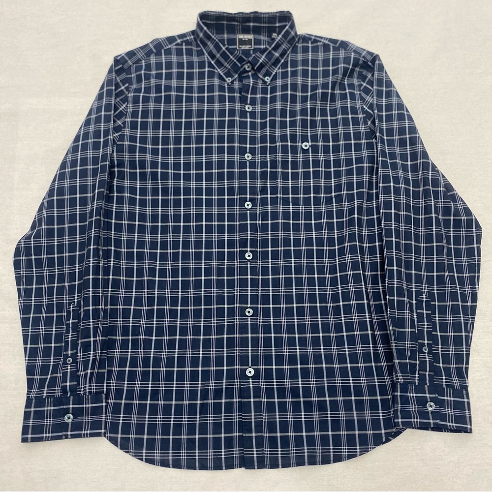 Todd Snyder Shirt 2XL Long Sleeve Button Down Lightweight Pocket Blue Plaid